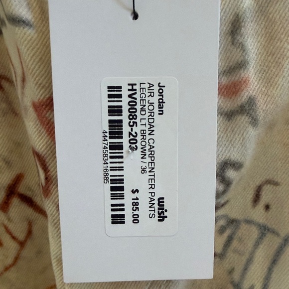Air Jordan Carpenter Pants Legend Men's Graphic Print Pants Sz 36 - Picture 3 of 16